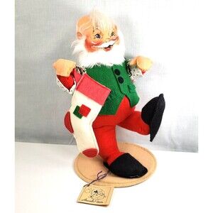 Annalee Dolls 12" Santa w/Stocking 1990 Christmas 5486